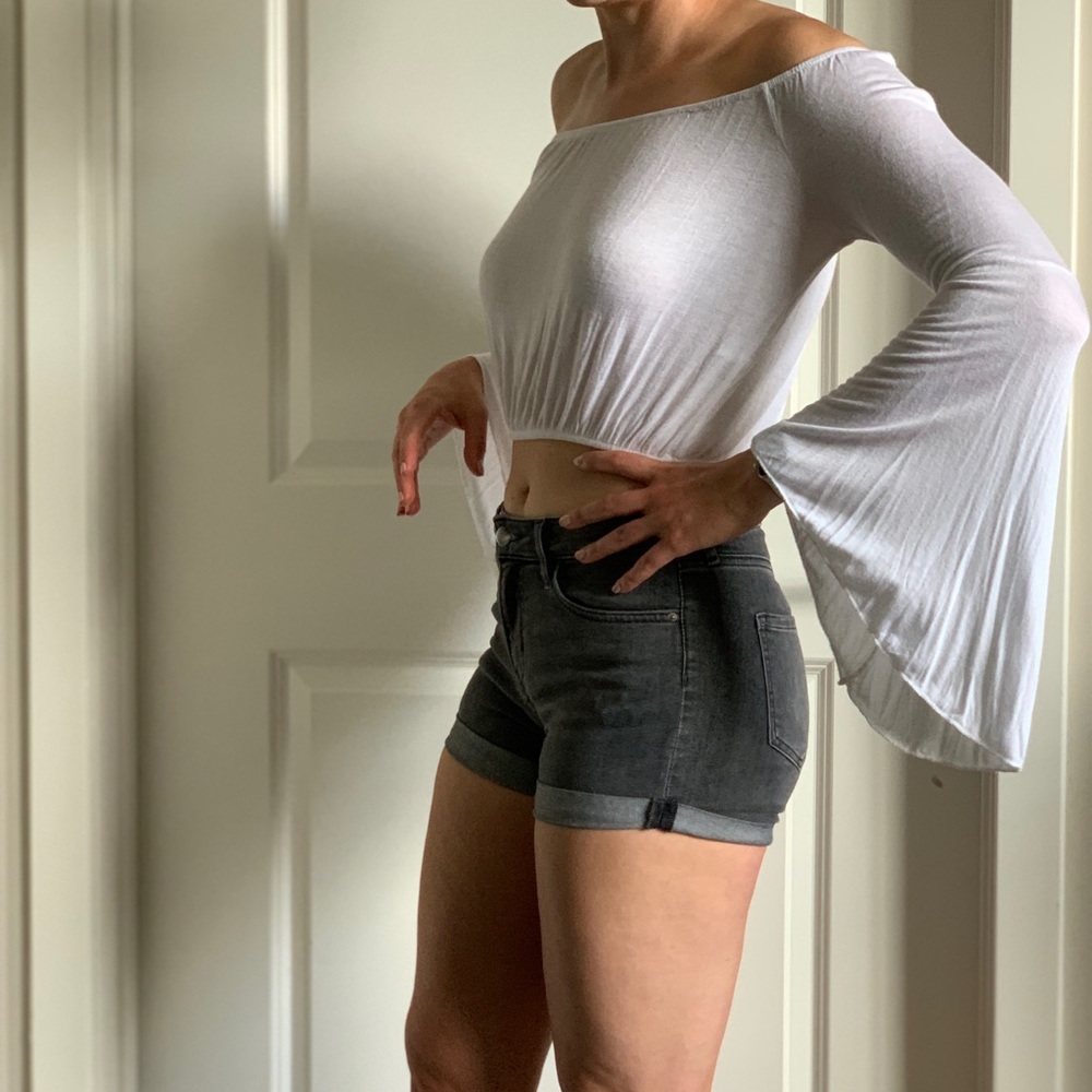 Bell Sleeved, Off-Shoulder Croptop